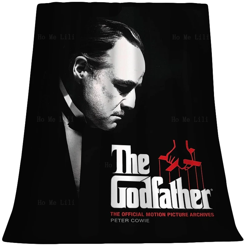 

Movie Character Classic Art The Godfather Motion Picture Gangster Poster Red Rose Soft Cozy Flannel Blanket