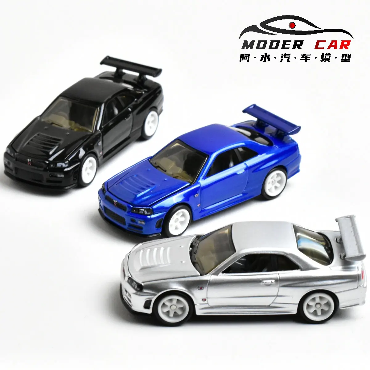 ZZC 1:64 성인 취미용 GTR R34 기념 다이캐스트 모형 자동차