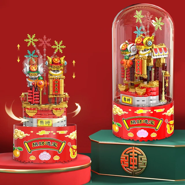 Blocs De Construction De Danse Du Lion Du Nouvel An Chinois, Briques De Lion  Porte Bonheur De Style Chinois, Jouets Pour Enfants, Cadeau De Noël X1011  Du 20,12 €