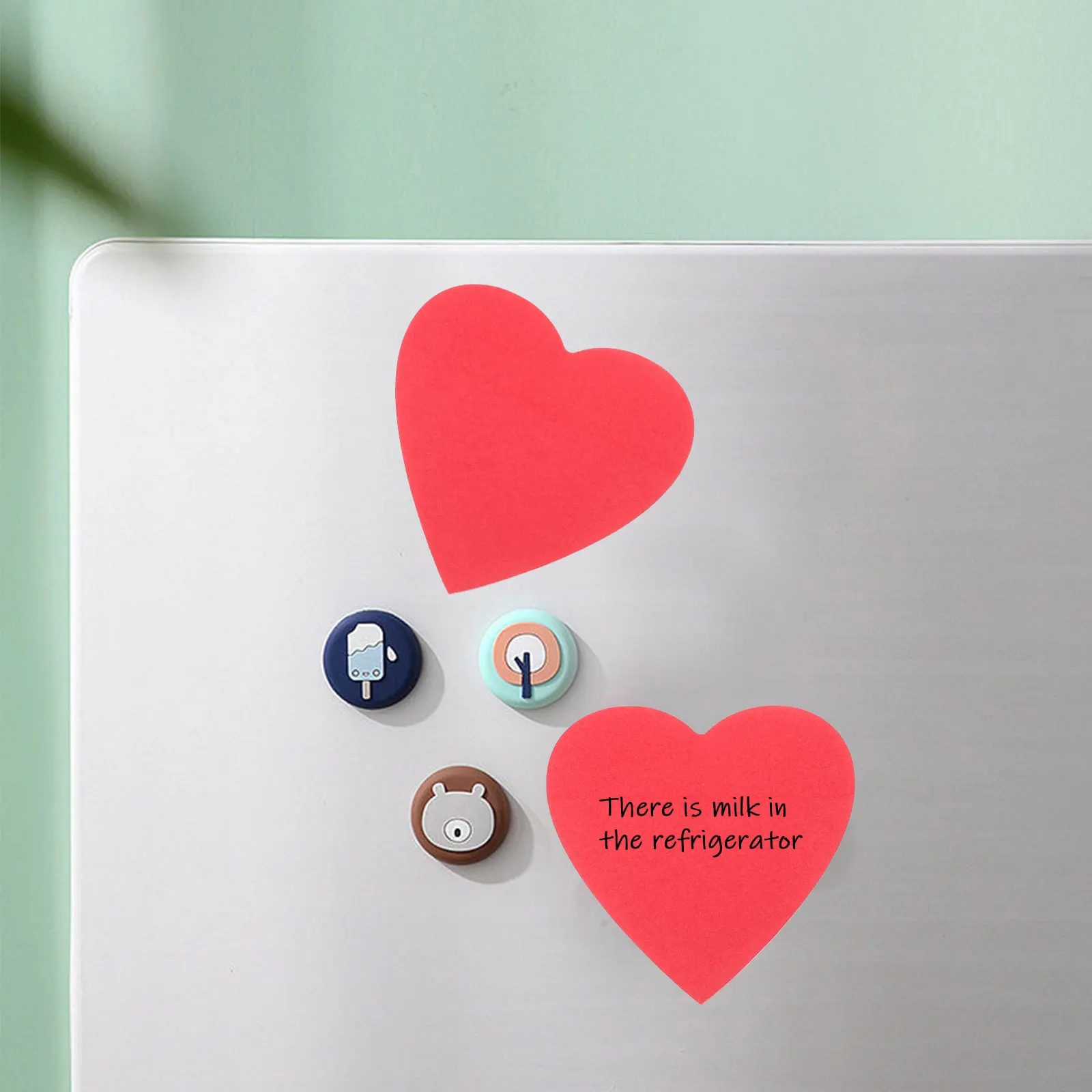 5pcs 100 Sheets Heart Shaped Message NoteMorandi Sticky Notes Self-Adhesive Memo Pad Index Stickers School Office Stationery 4