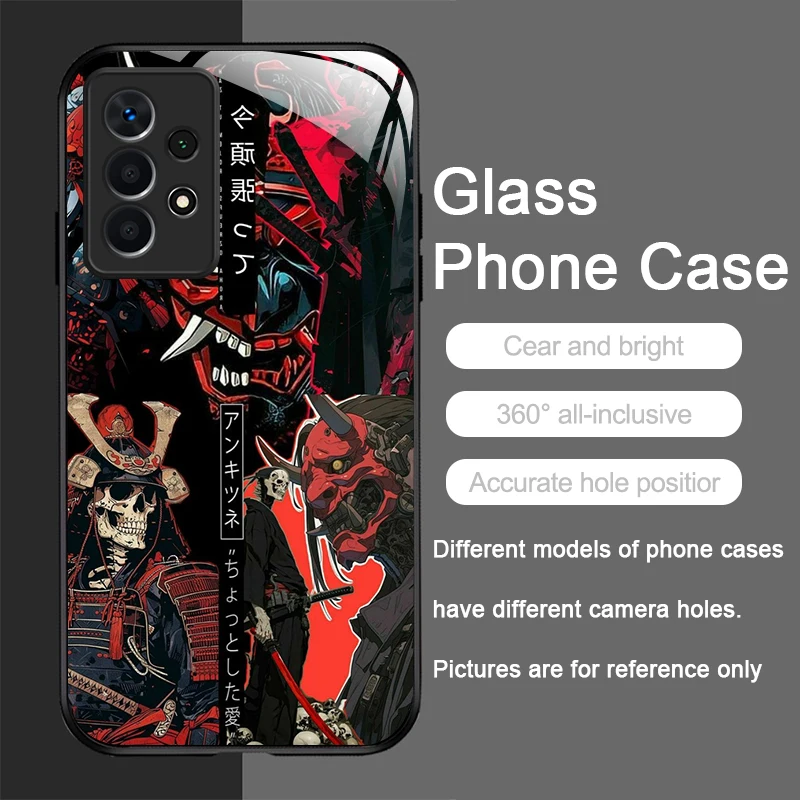 Ghost Face Samurai Tempered Glass Phone Case - Japan Edition