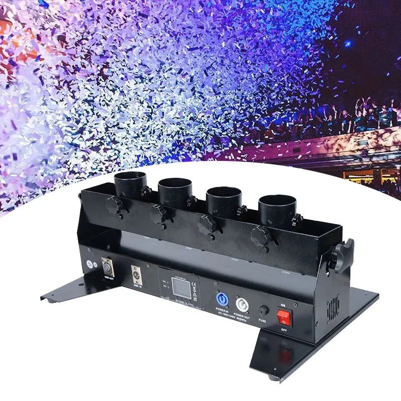 

Stage Celebration Event Equipment Four Head Electronic Concierge Flower Launcher Wedding Bar Atmosphere Paper Jet Machine