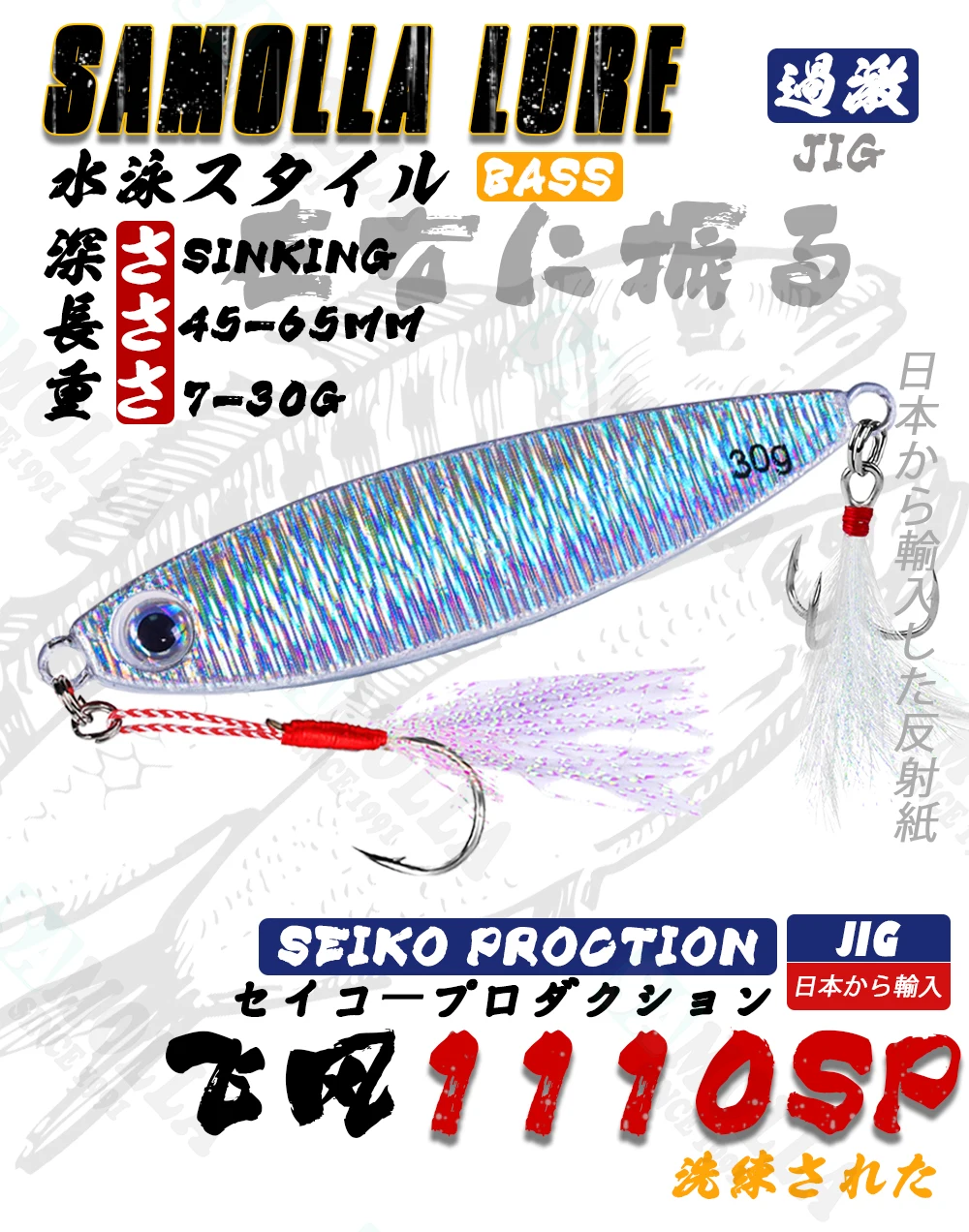 Metall Jig Angeln Köder Bass Fishing Jigs Gewichte 7-30g Holographische Trolling Salzwasser Köder Isca Künstliche Fisch Tackle Hecht – Detail 1