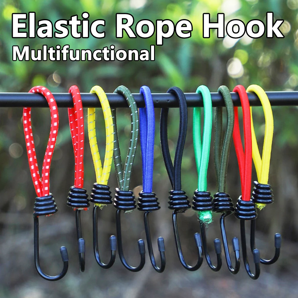 Tent Wind Rope Hook 5/10pcs Strong Elastic Rope Hook Outdoor Tent Elastic Rope Hook Multifunction Anti-wind Fixed Tent High