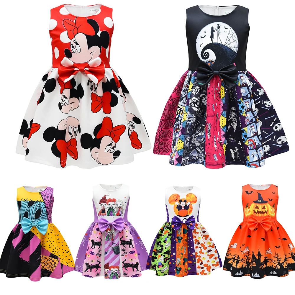 thumbnail image 2 of Disney-vestido con estampado de Mickey Mouse para niños y niñas, disfraz de Carnaval de fantasía, vestido de fiesta de Minnie Sally de 3 a 8 años, 2023, 2 of 5