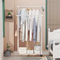 Accueil simple sur pied vêtements étendoir support de rangement étagère à chaussures et chapeaux porte-manteau domestique multi-fonctionnel mobile balcon 3