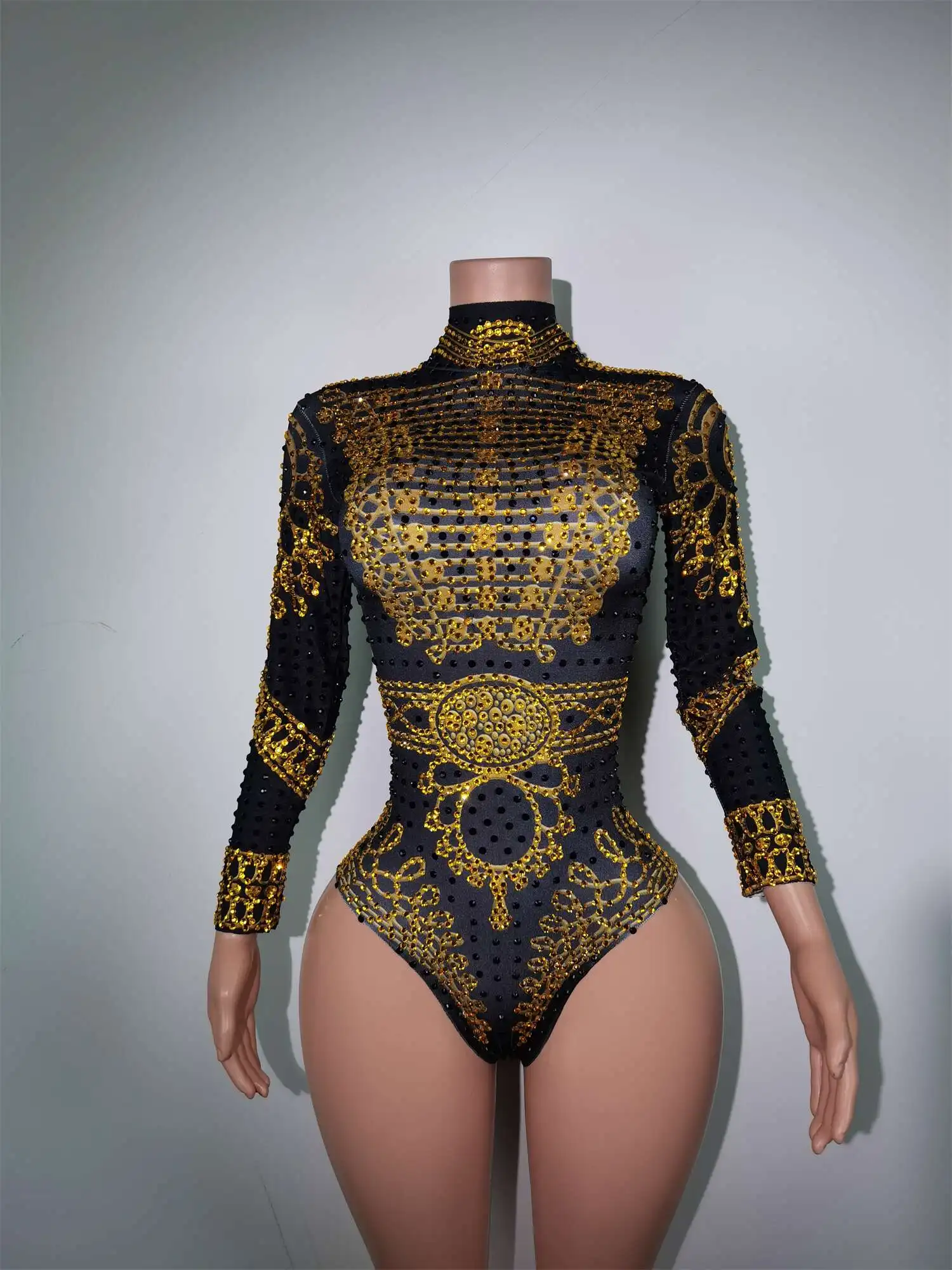 Sexy Rhinestones Bodysuit Birthday Celebrate Wear Female Singer Show Bodysuit Evening Prom Party Stage Wear Napolun