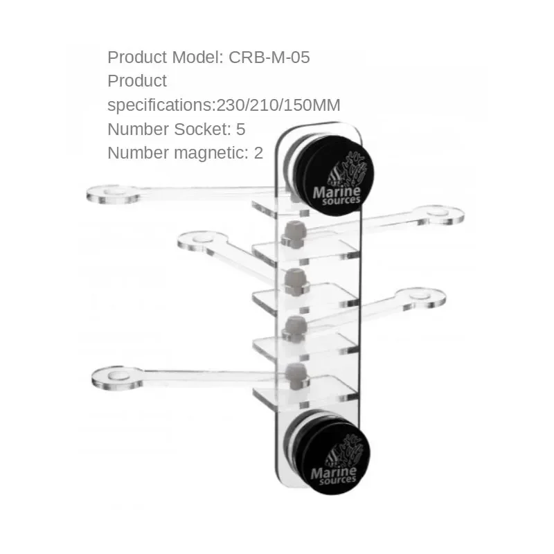 Marine Sources Aquarium Acrylic Magnetic Coral Frag Racks Plug Holder Bracket for 15mm Glass Thickness Fish Tank Supplies