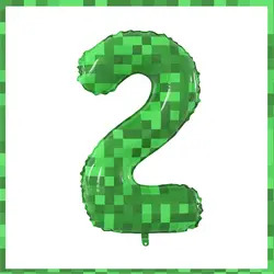Giant 40 - Inch Green Pixel Foil Number Balloons - Birthday Party Decoration - As shown (2)