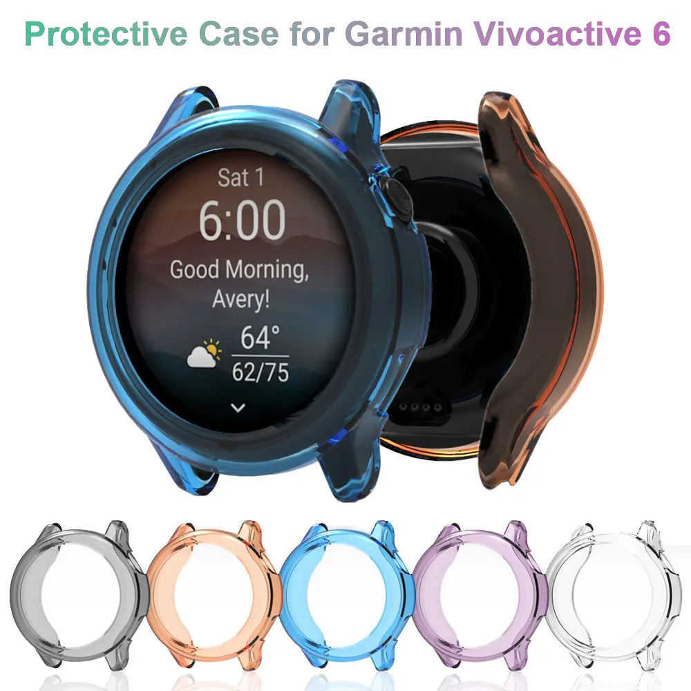 Garmin Vivoactive 6용 보호 케이스 커버 Vivoactive6용 소프트 실리콘 Tpu SmartWatch 충격 방지 보호 쉘