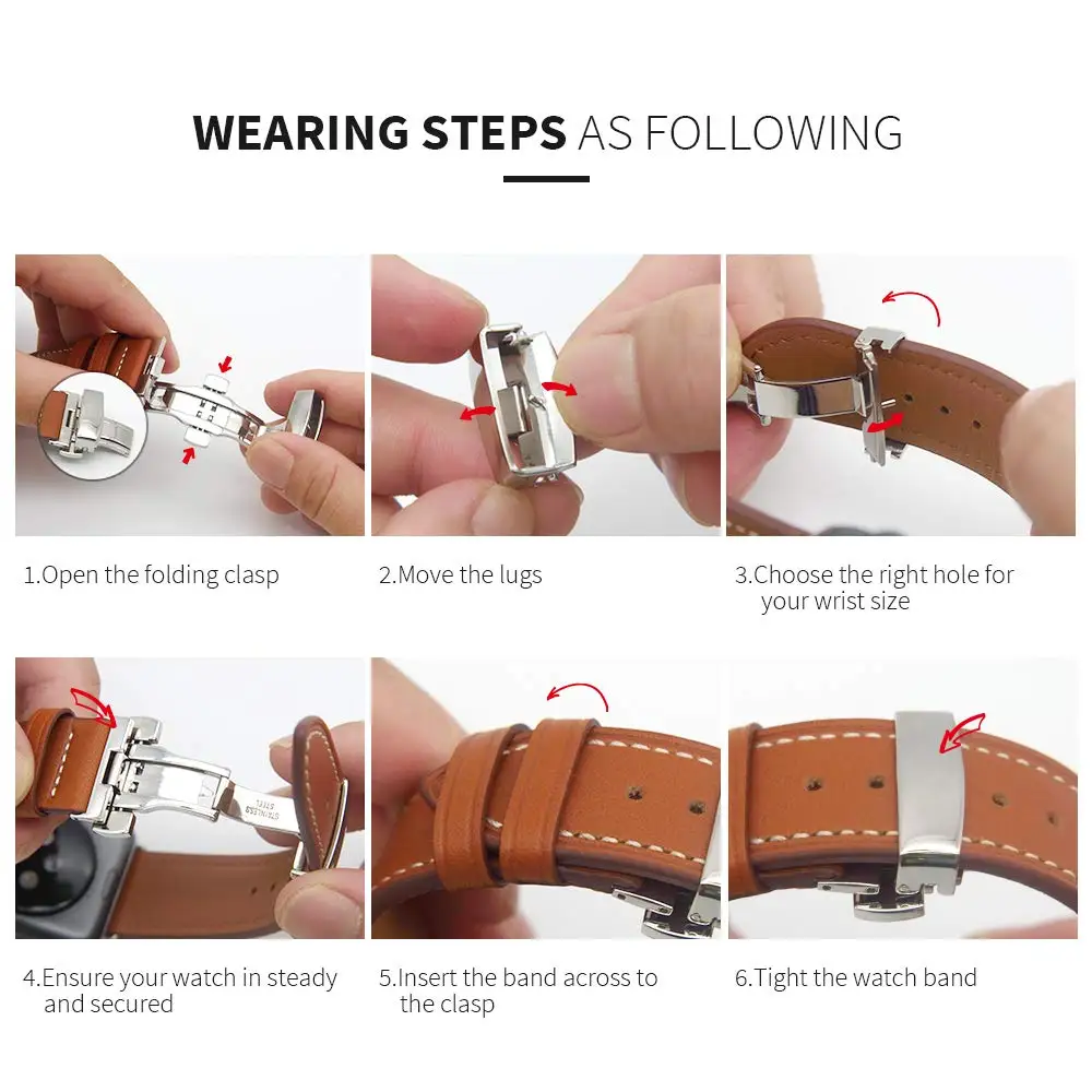 Luxurious Leather Apple Watch Bracelet Band