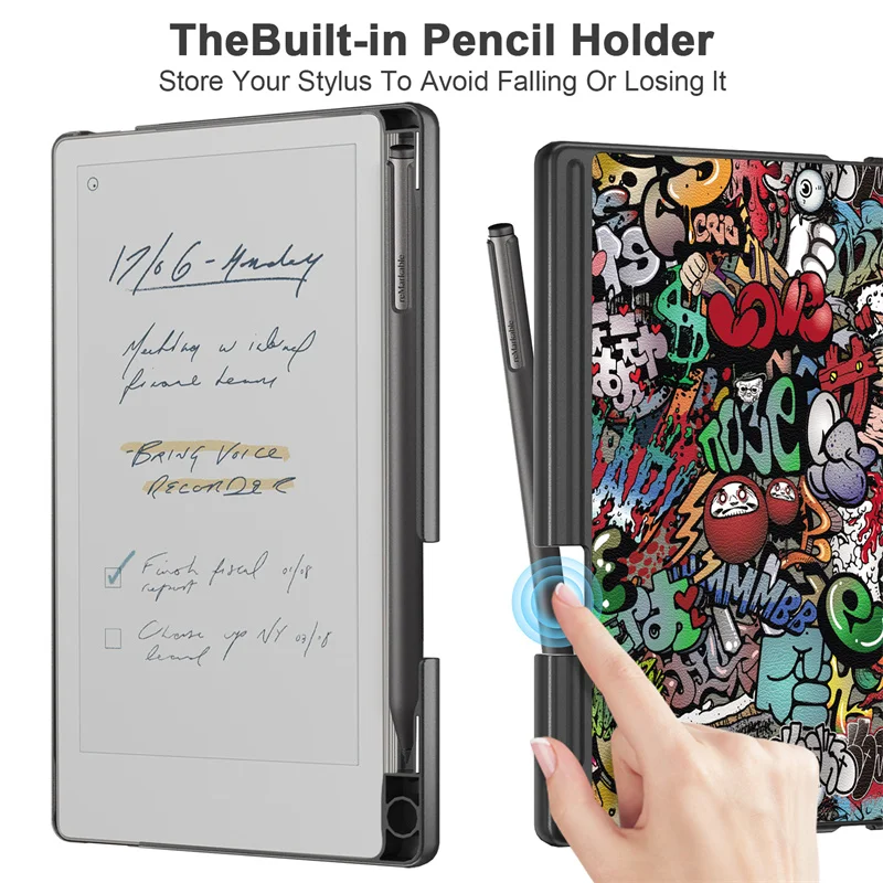 Premium Leather Magnetic Cover with Pen Holder for reMarkable Paper Pro Move