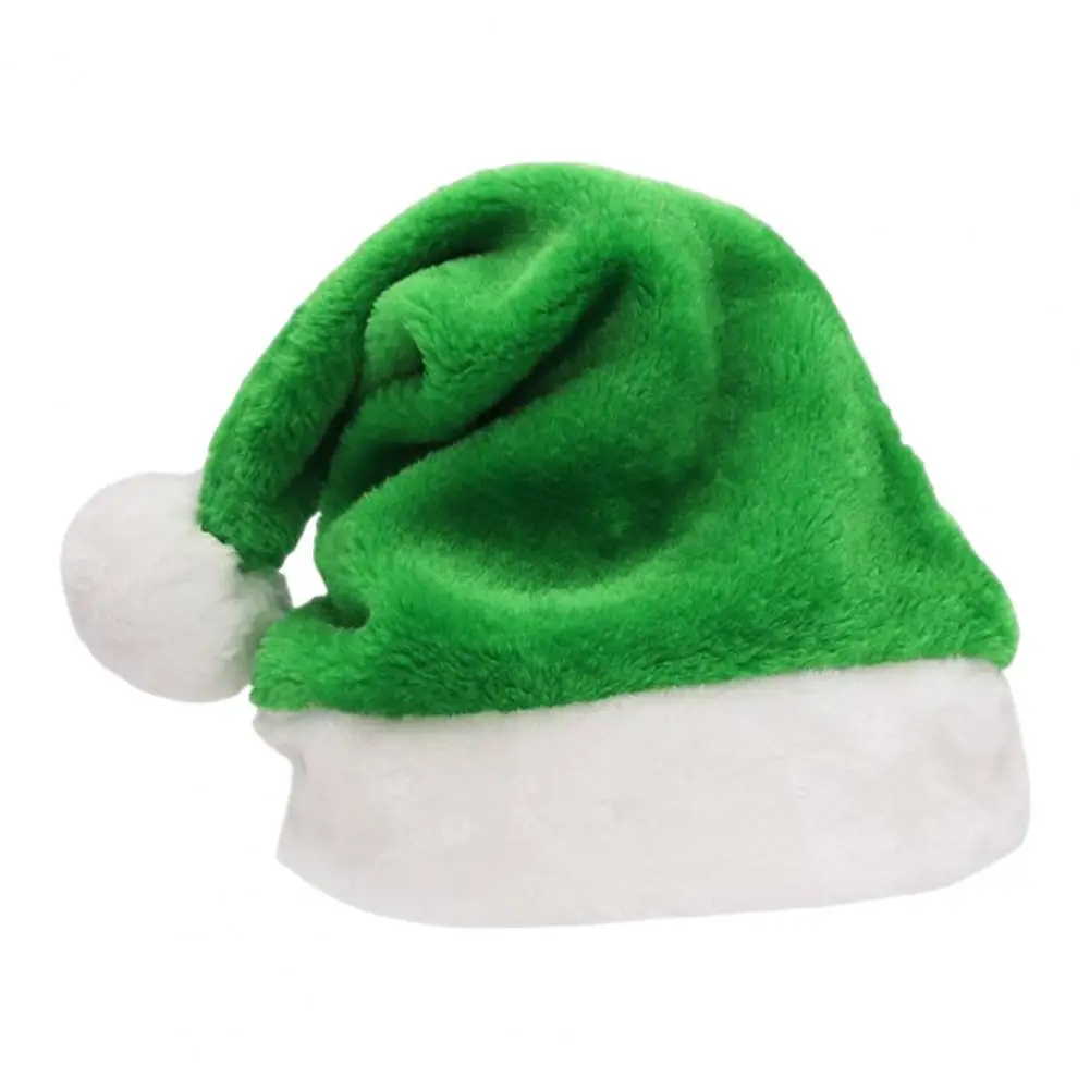 New Year Santa Hat for Women Men Plush Velvet Christmas Hat Soft Holiday Dress-up Party Children Christmas Cap