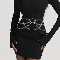 Women Sexy Leather Harness Belt Waist Chain Harness Fashion Waistband Accessory Leisure Punk Gothic Clothing Jewelry Belt