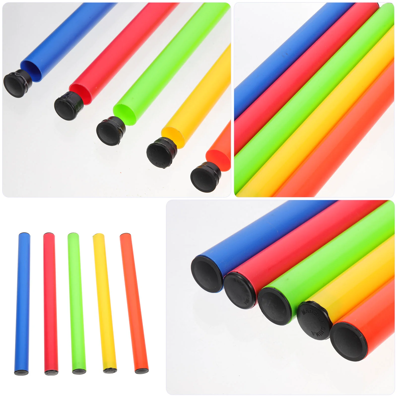 5 Pcs Outdoor Sports Sticks Foam Relay Running School Race Relaying Plastic Child