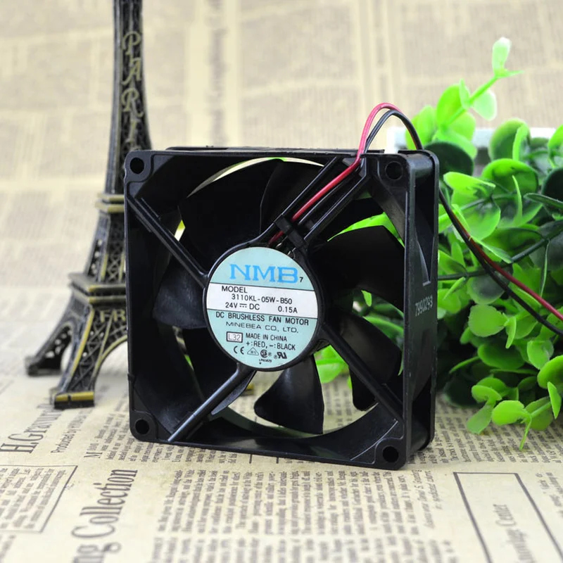 

New Fan For NMB 3110KL-05W-B50 24V 0.15A 8CM 8025 2-wire Inverter Cooling Fan