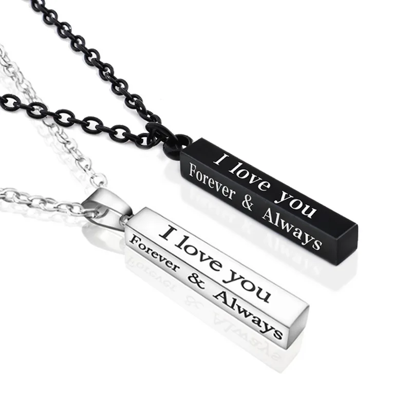 

Trendy I Love You Letter Necklace Pendant For Women Stainless Steel Pendants Valentine's Couple Jewelry Mother Day Gift