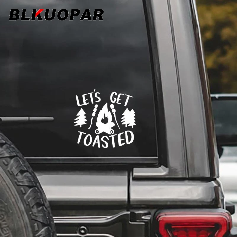 

BLKUOPAR Let's Get Toasted Party Text Car Stickers Scratch-Proof Waterproof Decal Air Conditioner Motorcycle RV Car Accessories