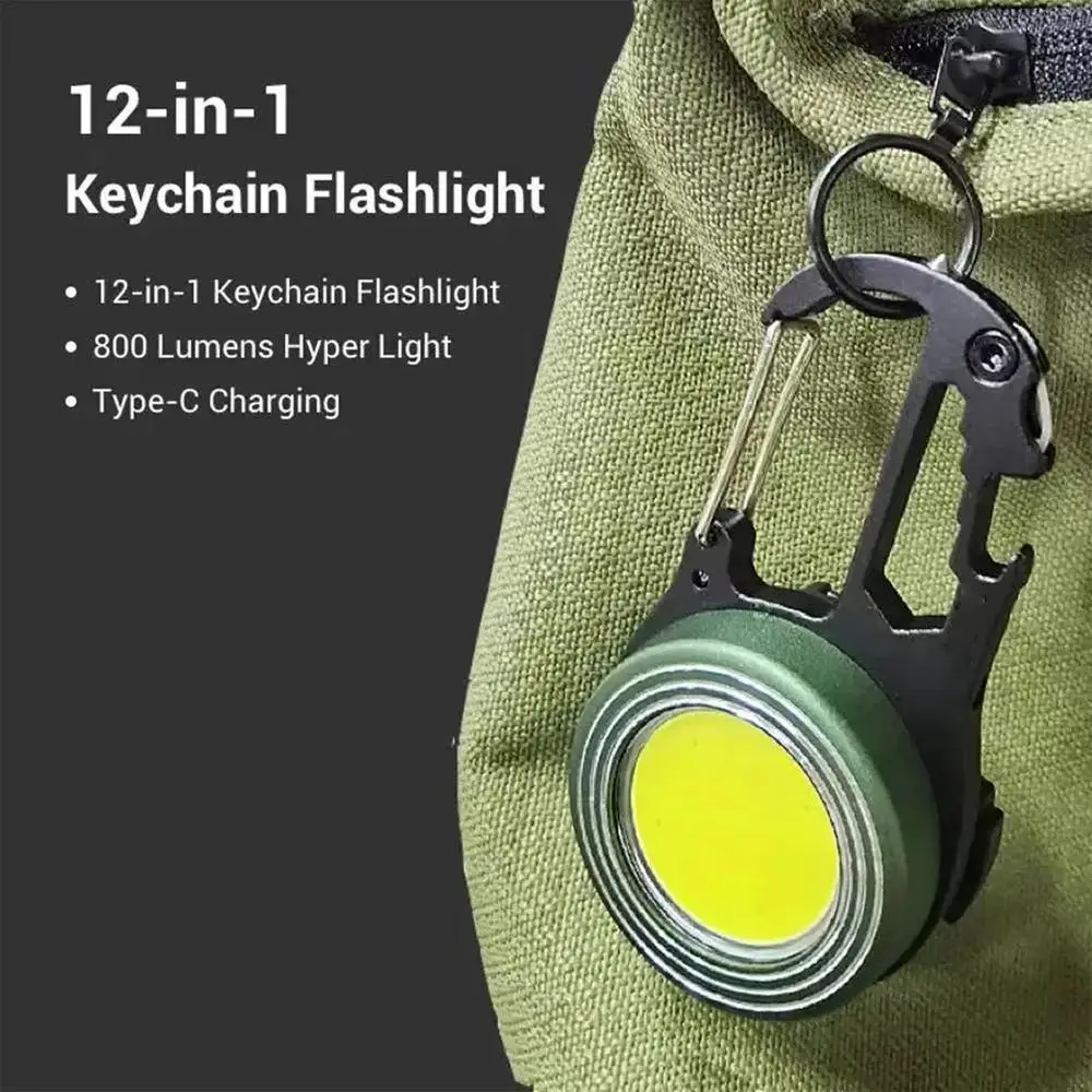 Description Picture 3 of itemMultifunction Portable Pocket Work Light Mini 3 Modes LED Keychain Light Bottle Opener with Corkscrew Outdoor Camping accessory