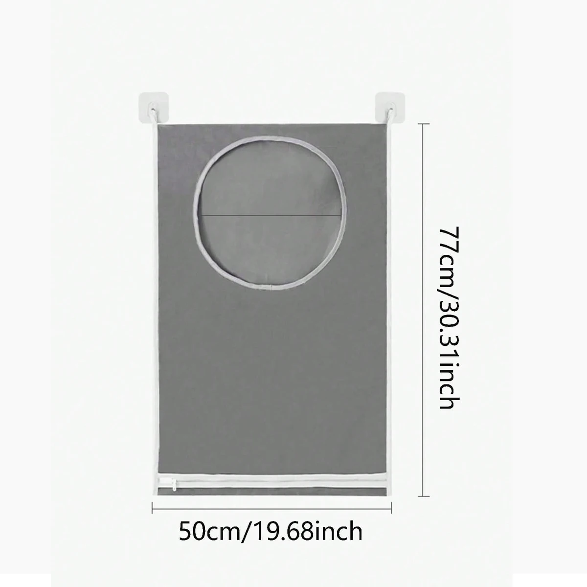 1pc wall mounted laundry storage bag, easy to access circular opening, bathroom wall mounted household clothing storage box 3