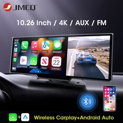 JMCQ-Caméra DVR de voiture, Carplay, Android Auto Prada Cam, caméra 4K, caméra avant 10.26x3840, caméra arrière 2160 P, commande vocale, enregistreur GPS, objectif touristique, 1080 pouces