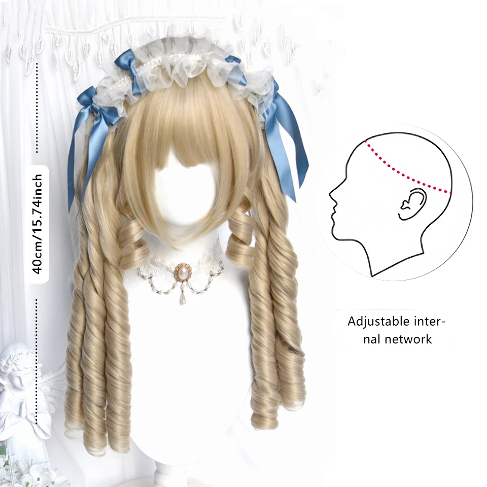 Natural Blonde Synthetic Hair Wigs for Women with Bangs