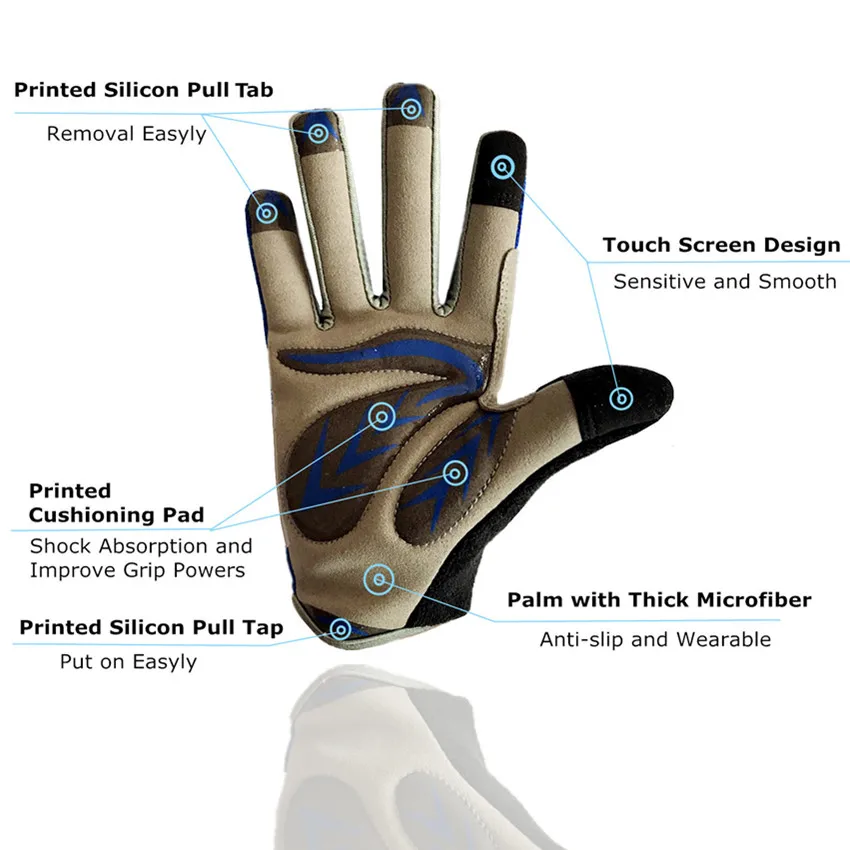 Boys Girls Kids Cycling Gloves Full Finger Bike Bicycle Breathable Glove Touchscreen Grip Outdoor 2-11 Year