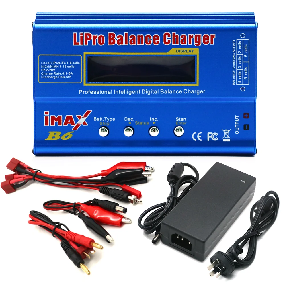 IMAX B6 80W Battery Charger Lipo NiMh Li-ion Ni-Cd Digital Lipro Balance Charger Discharger Adapter For Rc Helicopter Aircraft