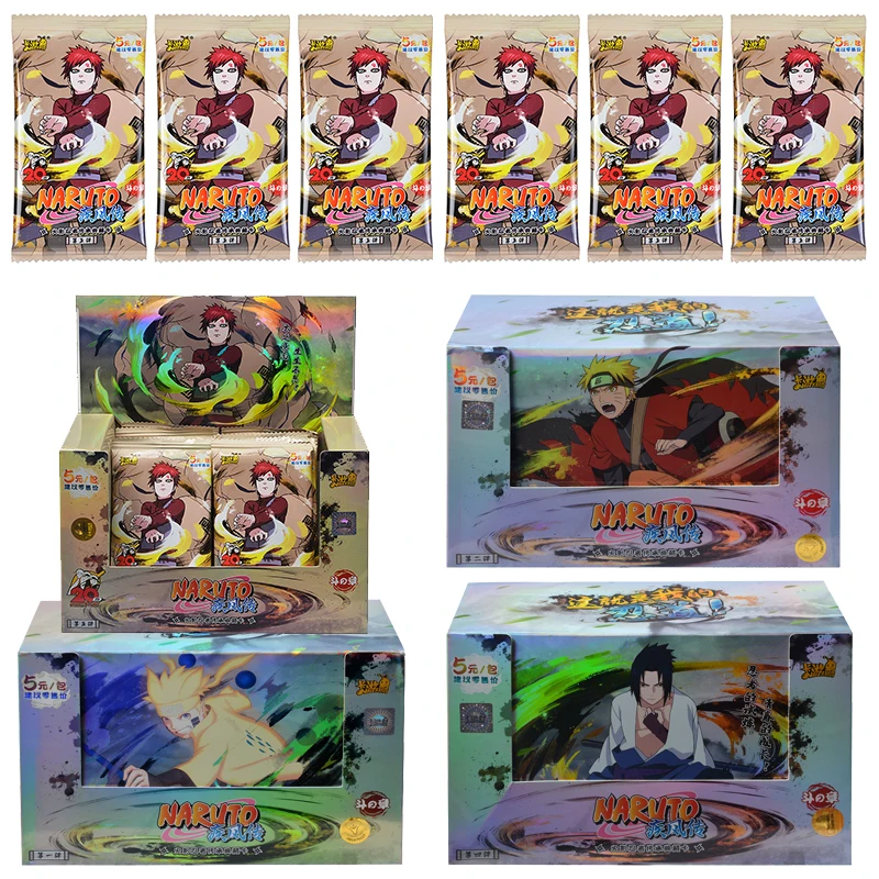 

Free Shipping Naruto Sealed Box Uzumaki Naruto Sasuke Anime Characters Rare Collection Flash Card Cartoon Toys Christmas Gift