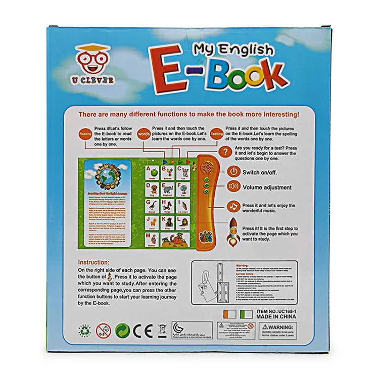 New English Cartoon Point Reading Book Children Early Education Finger Touch Learning Language Multifunctional E-book Toy Gift 5