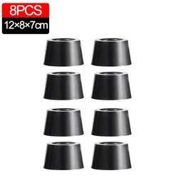 Durable Black Non - slip Rubber Furniture Leg Protectors (12x8x7 - 8pcs)