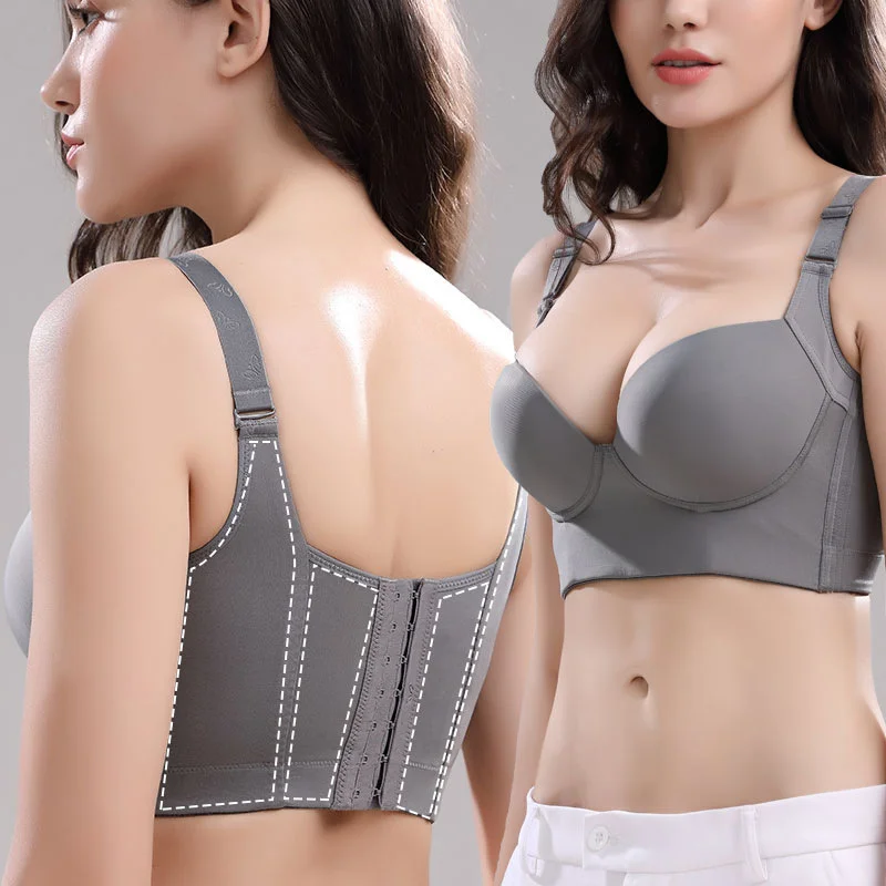 

Sexy Women's Oversized Seamless Underwear Women Gather Adjustable Big Chest No Steel Ring Anti-sagging Breast Support Bra DE Cup