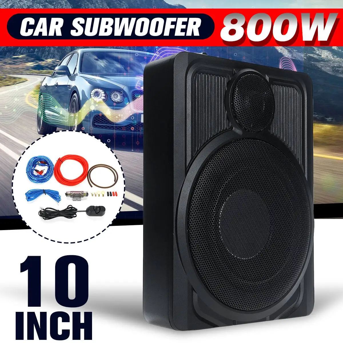 10 Inch 800W Enclosed Subwoofer System 