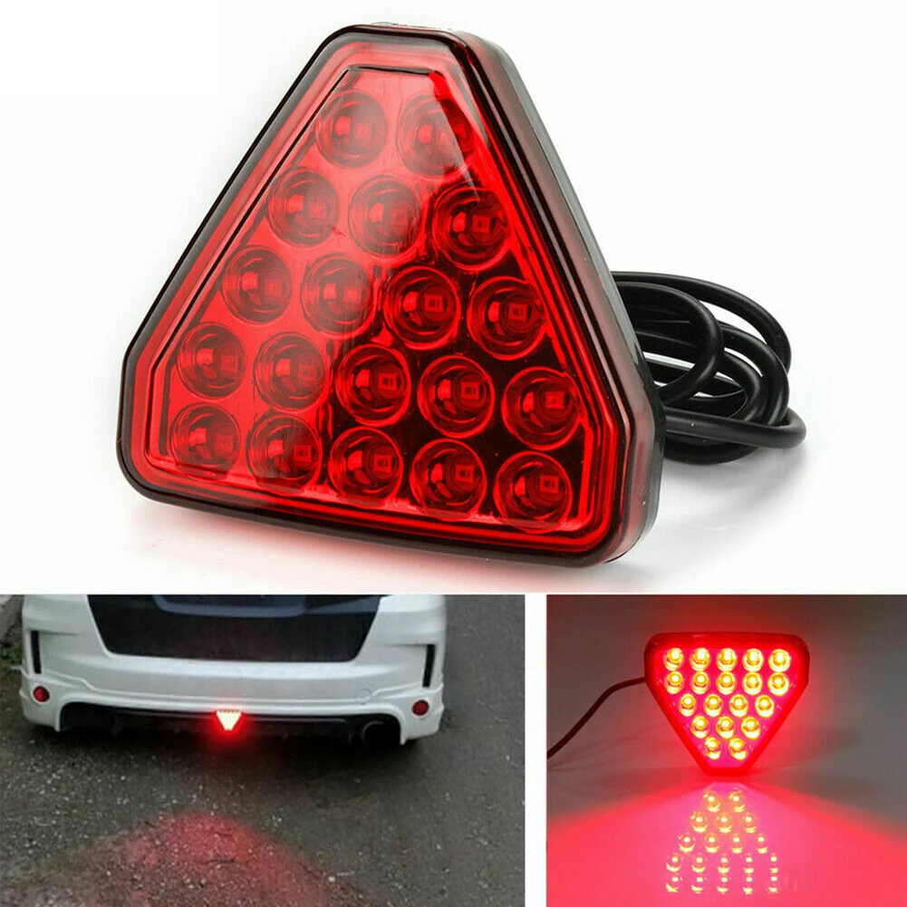 Car Led Brake Light 12v Red Triangle New Style Tail Light Strobe Parking Warning Light Anti