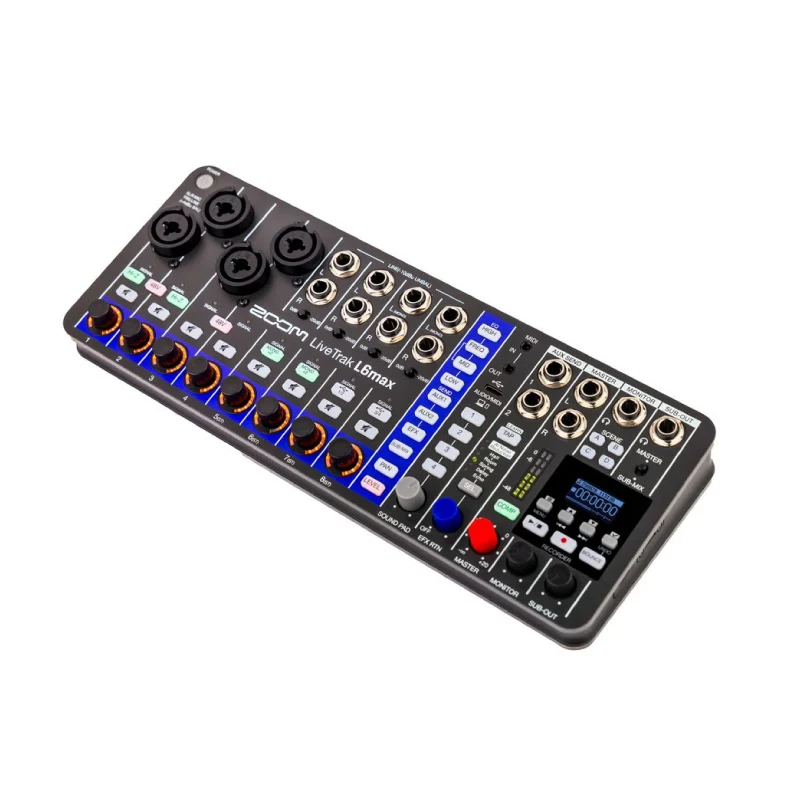 ZOOM LiveTrak L6max 디지털 믹서 및 레코더, 32비트 플로트, 12채널, 4개의 콤보+8개의 스테레오 입력, 사운드 패드, AI 소음 감소 기능