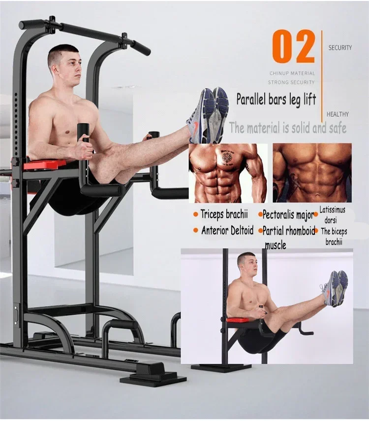 Multi station fitness power tower home gym equipment push up pull up bar station for arm and leg exercise squat rack