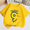 Pokemon Birthday Number Baby T Shirt Pikachu Yellow T Shirt+Shorts Infant Boy Girl Tees Tops Anime Cartoo Kids Summer Clothes 6