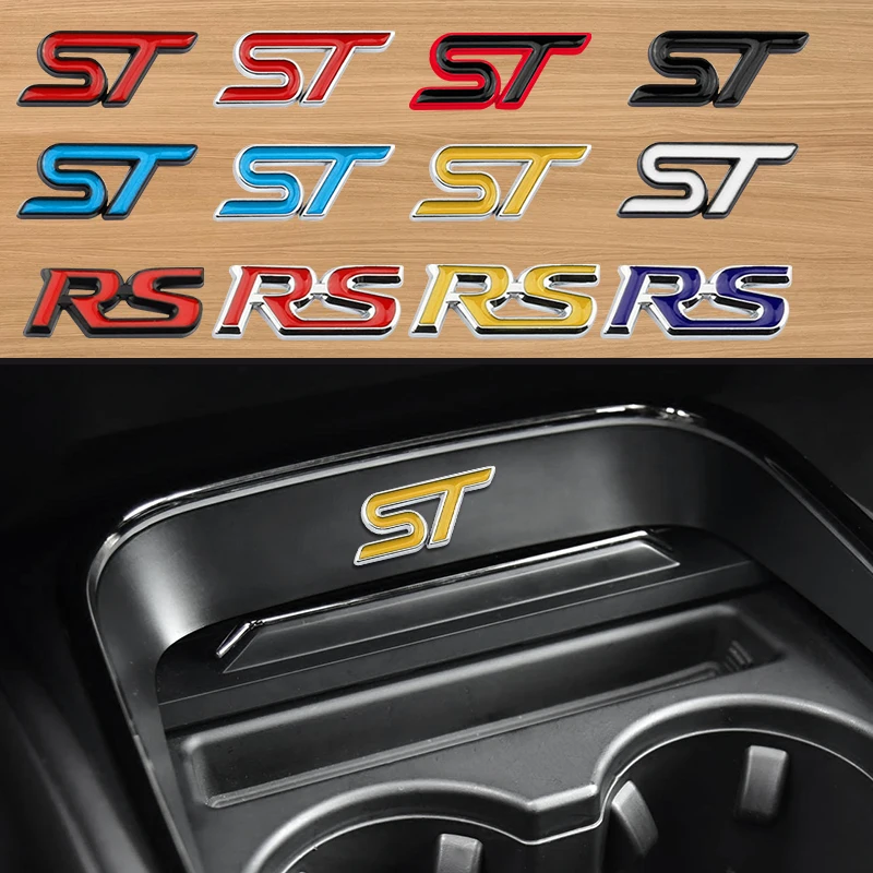 Emblema Roda Kemudi Mobil Logo Rs Logam Lambang Roda Kemudi Mobil Untuk Per Ford Focus Mk3 5 Kuga Puma Fiesta St Aksesori Sticker