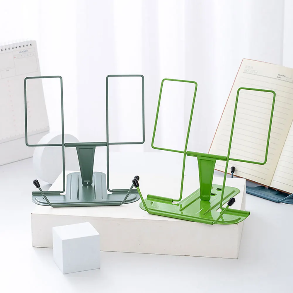 Adjustable Desk Book Stand Cookbook Holder Portable Bookrest Non-Slip Page Clips for Thick Book Cookbook Textbook Recipe 3