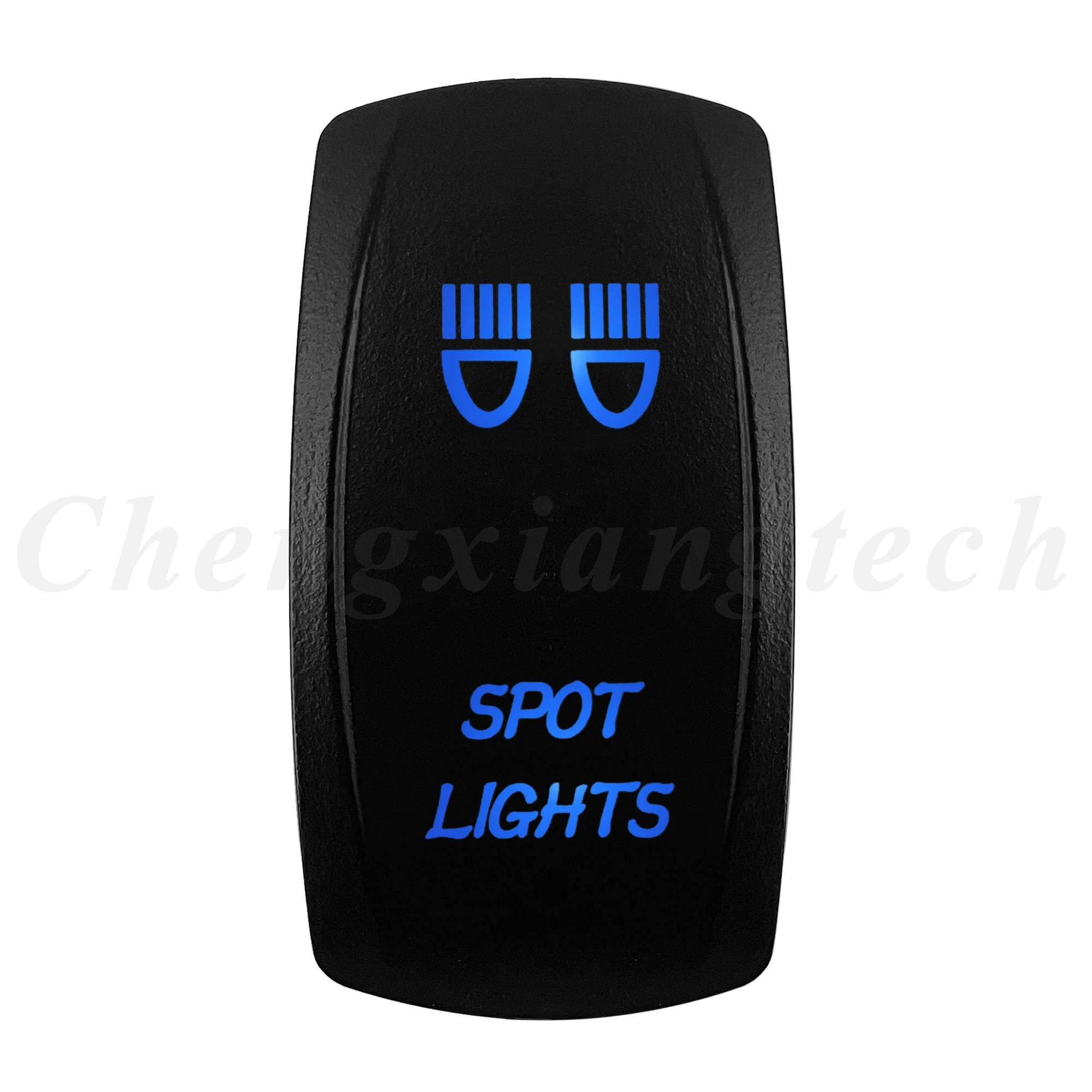 12V 20A Blue LED Waterproof Laser Rocker Switch - IP68 Rated