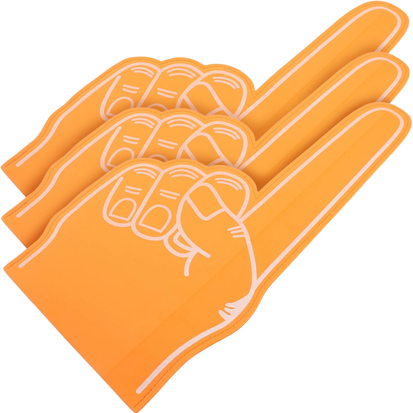 3 Pcs Foam Finger Cots Cheerleading Props Cheering Fingers Orange Pompom Competition Hand Sports Accessories