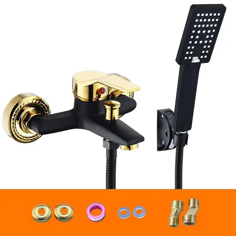 

Wall Mounted Bathroom Shower Faucet Set Bath Faucet Mixer Tap With Handheld Shower Head Set Bathtub Faucet Shower Sprayer Tool
