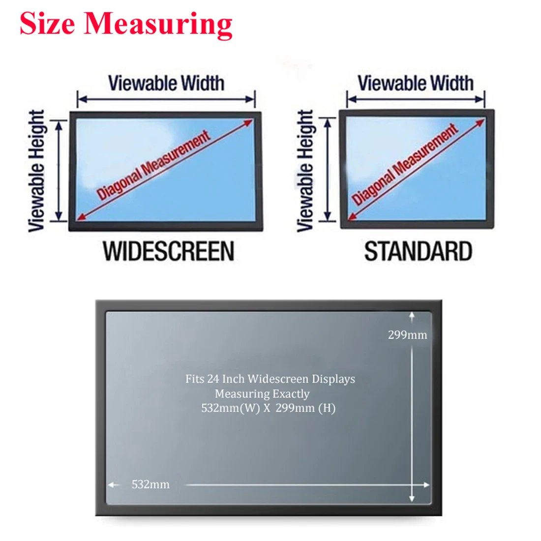 24 inch Privacy Filter Screen Protector Film for Widescreen Desktop Monitors 16:9 Ratio