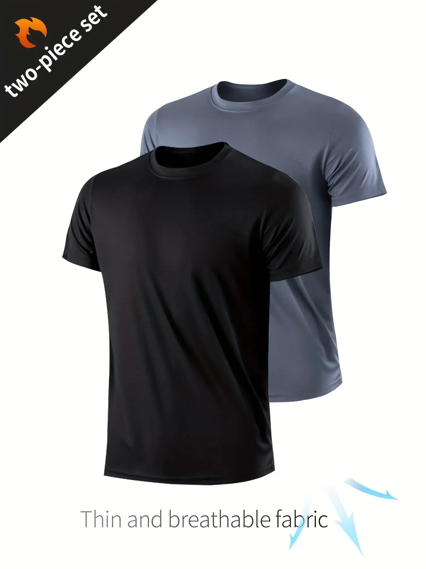 2pcs Quick-drying Compression T-shirt Men Lightweight Breathable Sports Shirt Outdoor Gym Running Fitness compression t shirt