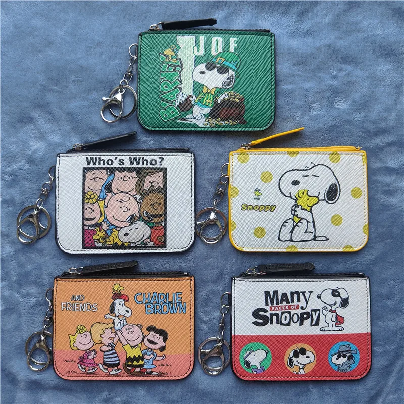 

Miniso Snoopy Cartoon Card Holder Coin Purse 12*9Cm Id Card Student Card Bank Credit Card Package Kawaii Gift