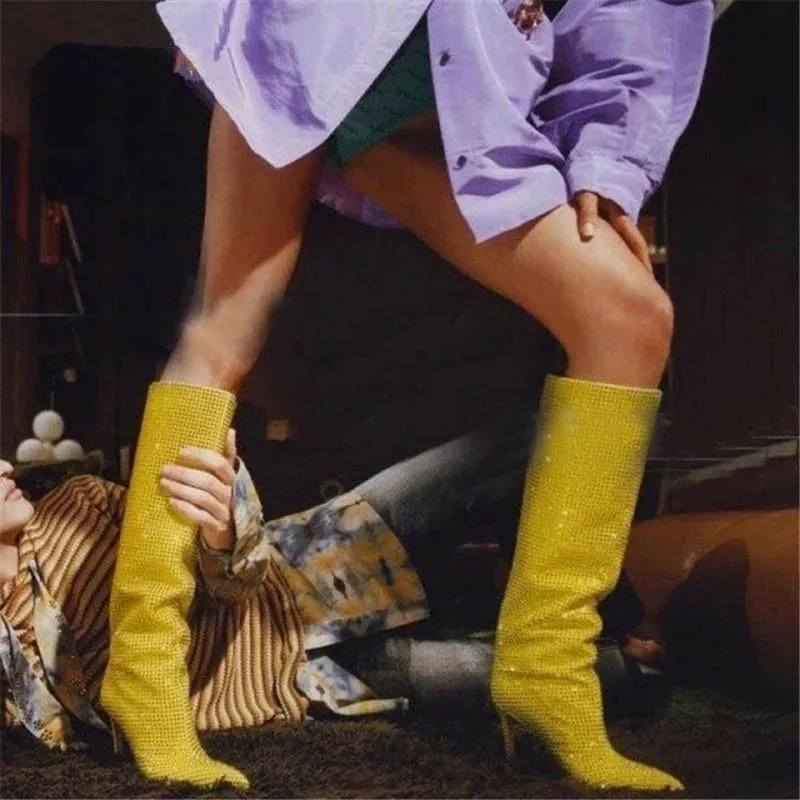 Candado Botas Largas Brillantes Botas Mujer Sexytag Botas De