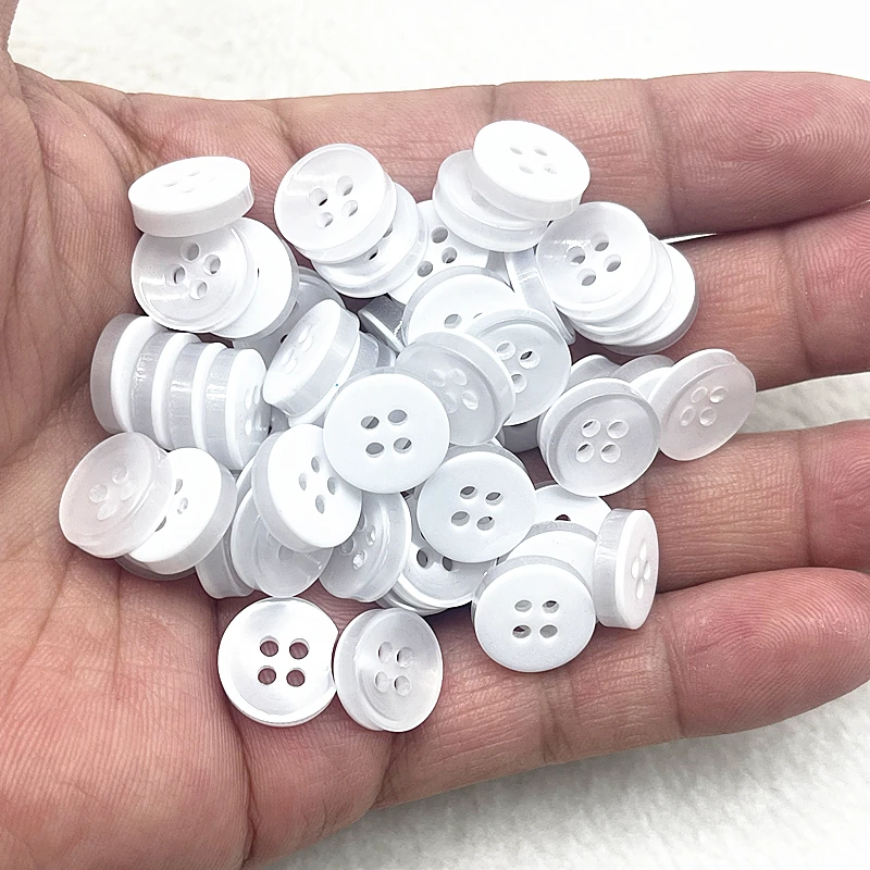 Description Picture 3 of item50pcs 11.5mm Resin Cat Eye Button Pearllight Bowl Shape Four Eye Button Wedding Decoration Handmade Sewing Accessories
