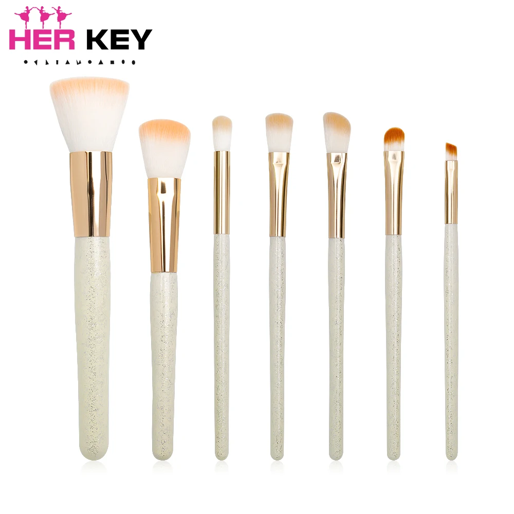 

New Hot Sell 7pcs /Set Makeup brushes set Gold Professional Make up brush Natural hair Foundation Powder Blushes Cosmetic Tool