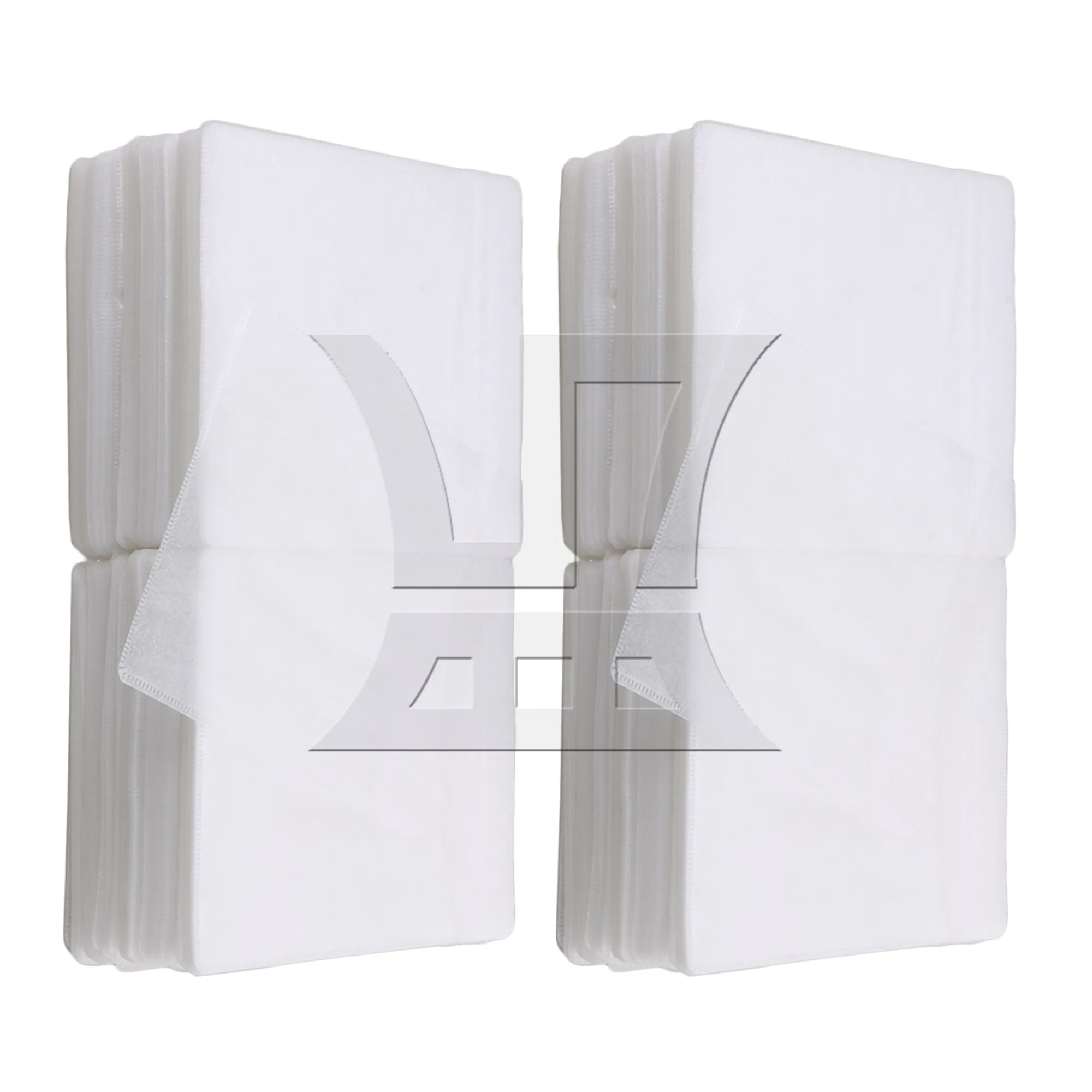 1000 Pcs White Plastic Double-sided CD DVD Sleeves with Window & Flap