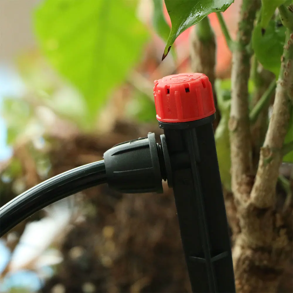 Garden Irrigation Nozzle Garden 13cm Micro Drip Irrigation Sprinkler 1/4" Tube Lock 8-Hole Adjustable Nozzle Dropper for 4/7mm Hose Potted Plant Watering